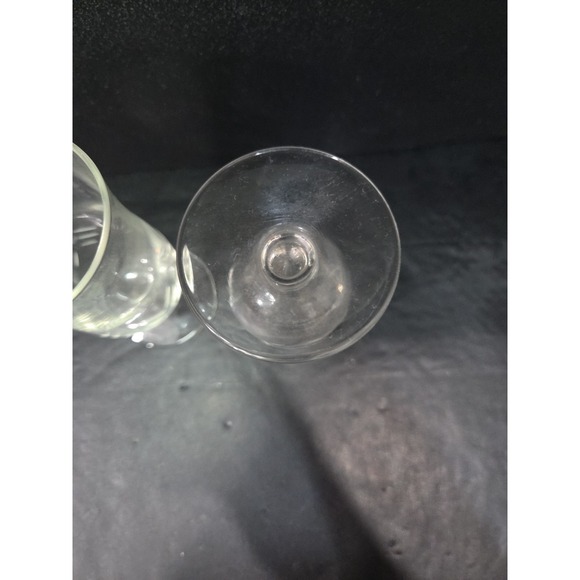 Etched Glass Champagne Glasses, Clear Wine Stemware Set, Vintage Glass Drinkware - Picture 7 of 9